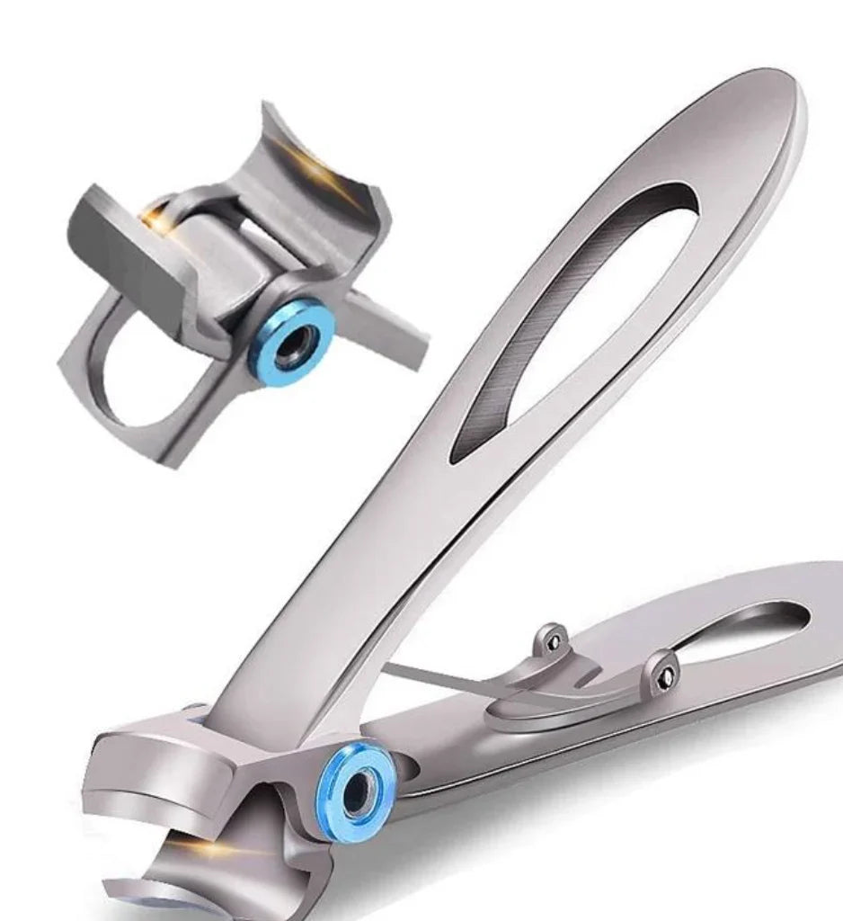 "Nagelknipser aus Edelstahl, ergonomisch, gebogene Klinge, ideal für dicke Nägel, präzise und langlebig."