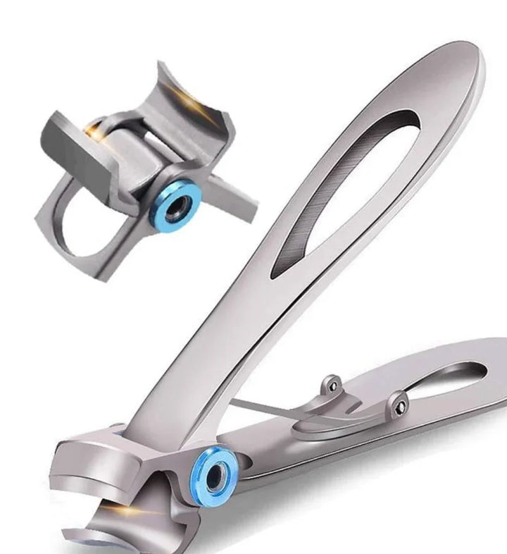 "Nagelknipser aus Edelstahl, ergonomisch, gebogene Klinge, ideal für dicke Nägel, präzise und langlebig."