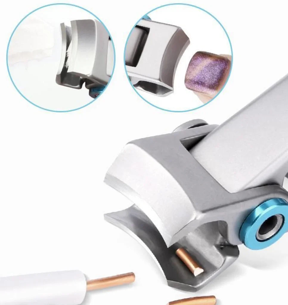 "Nagelknipser aus Edelstahl, ergonomisch, gebogene Klinge, ideal für dicke Nägel, präzise und langlebig."