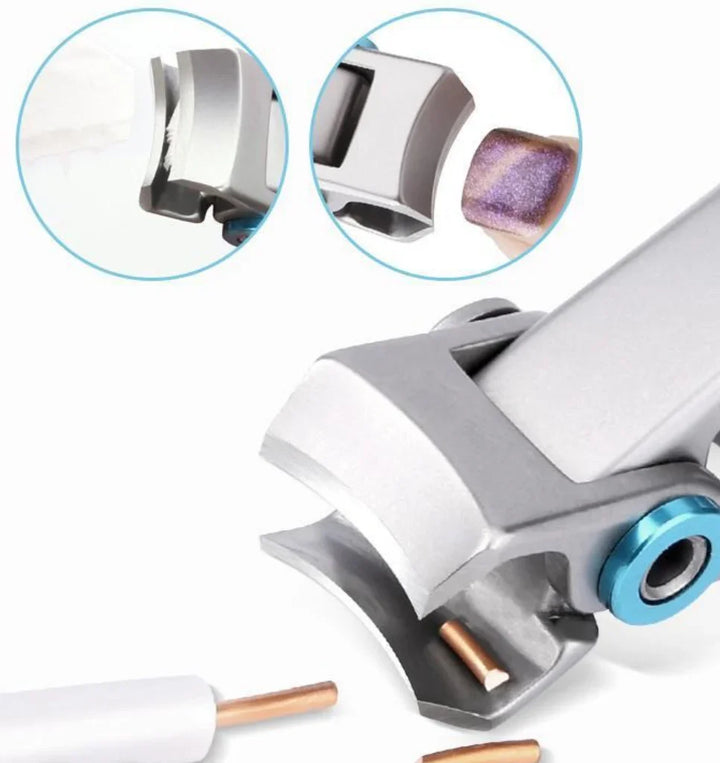 "Nagelknipser aus Edelstahl, ergonomisch, gebogene Klinge, ideal für dicke Nägel, präzise und langlebig."