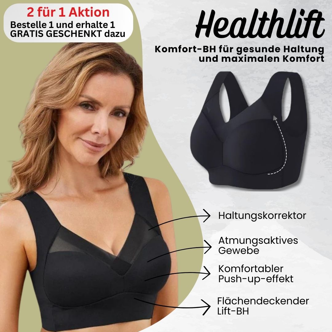 "Nahtloser bügelloser Komfort-BH in Nude, atmungsaktiv für bessere Haltung, seitliche Ansicht auf weißem Hintergrund."