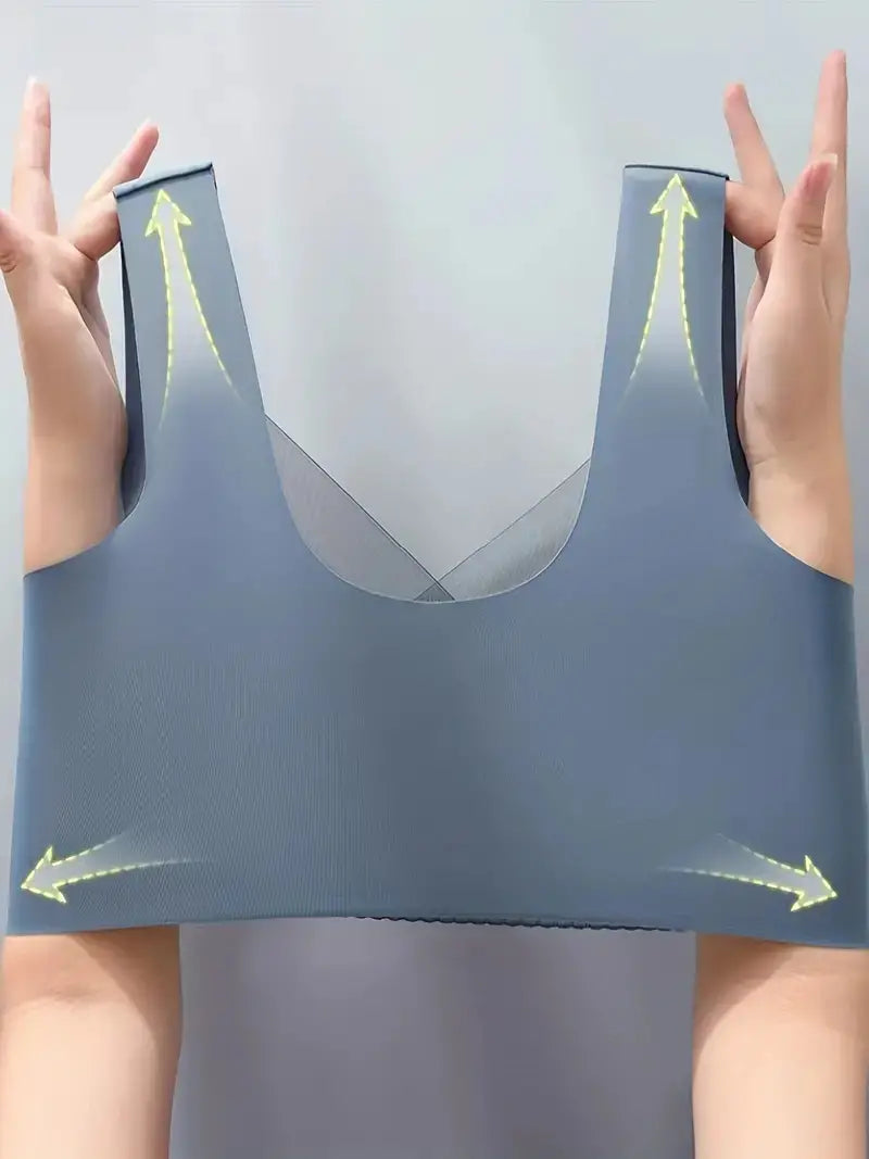 "Nahtloser Komfort-BH für Damen, erhältlich in Beige, Grau, Kaffee, Marineblau, Schwarz – glattes Design ohne Nähte"