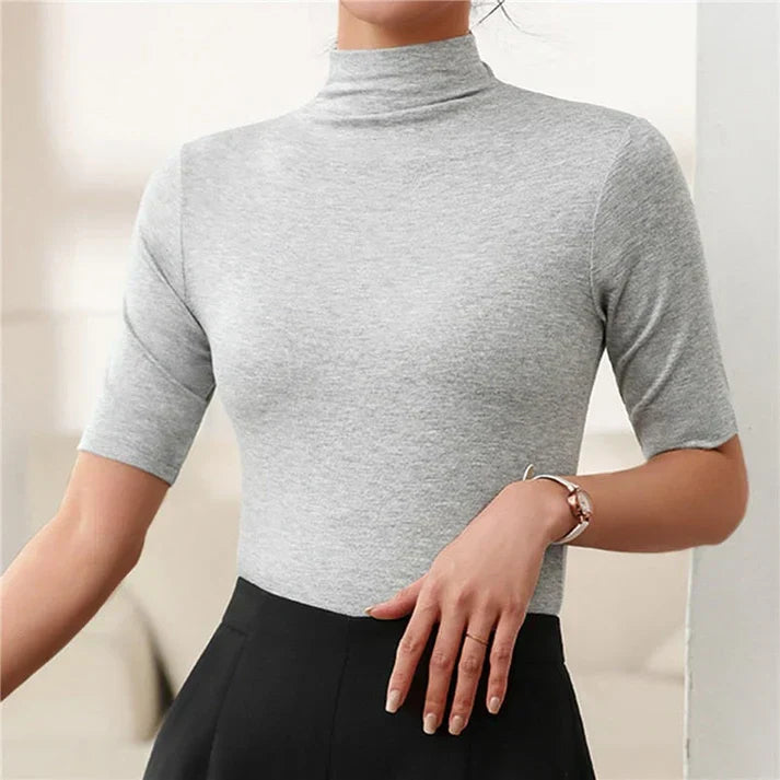 "Nahtloser, ultra-dünner Damenrollkragenpullover in elegantem Design, ideal für kühle Tage, in Blau, Braun, Grau, Schwarz, We