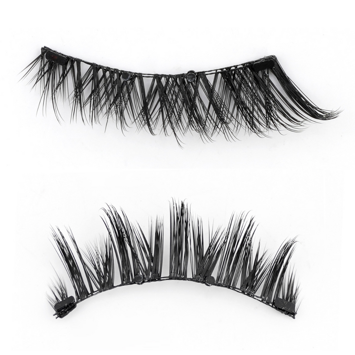 "Natürliche, wiederverwendbare magnetische Wimpern mit voluminösem 3D-Design für mühelosen, eleganten Look."