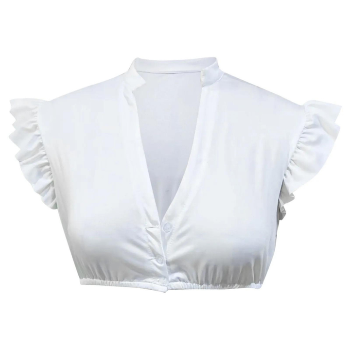 Oktoberfest-Dirndlbluse für Damen in Weiß, elegantes Design, ideal für Trachten, komfortabel und vielseitig kombinierbar.