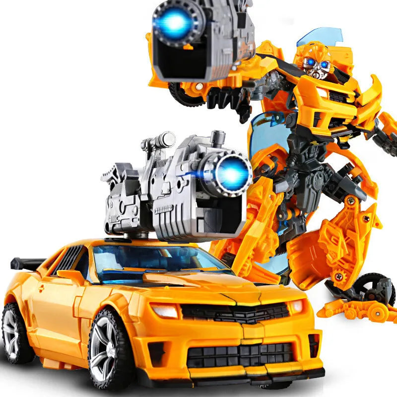 "Optimus Prime Actionfigur, 18 cm, verwandelt sich in Roboterauto, detailreiches Design, Sammlerstück für Transformers-Fans."