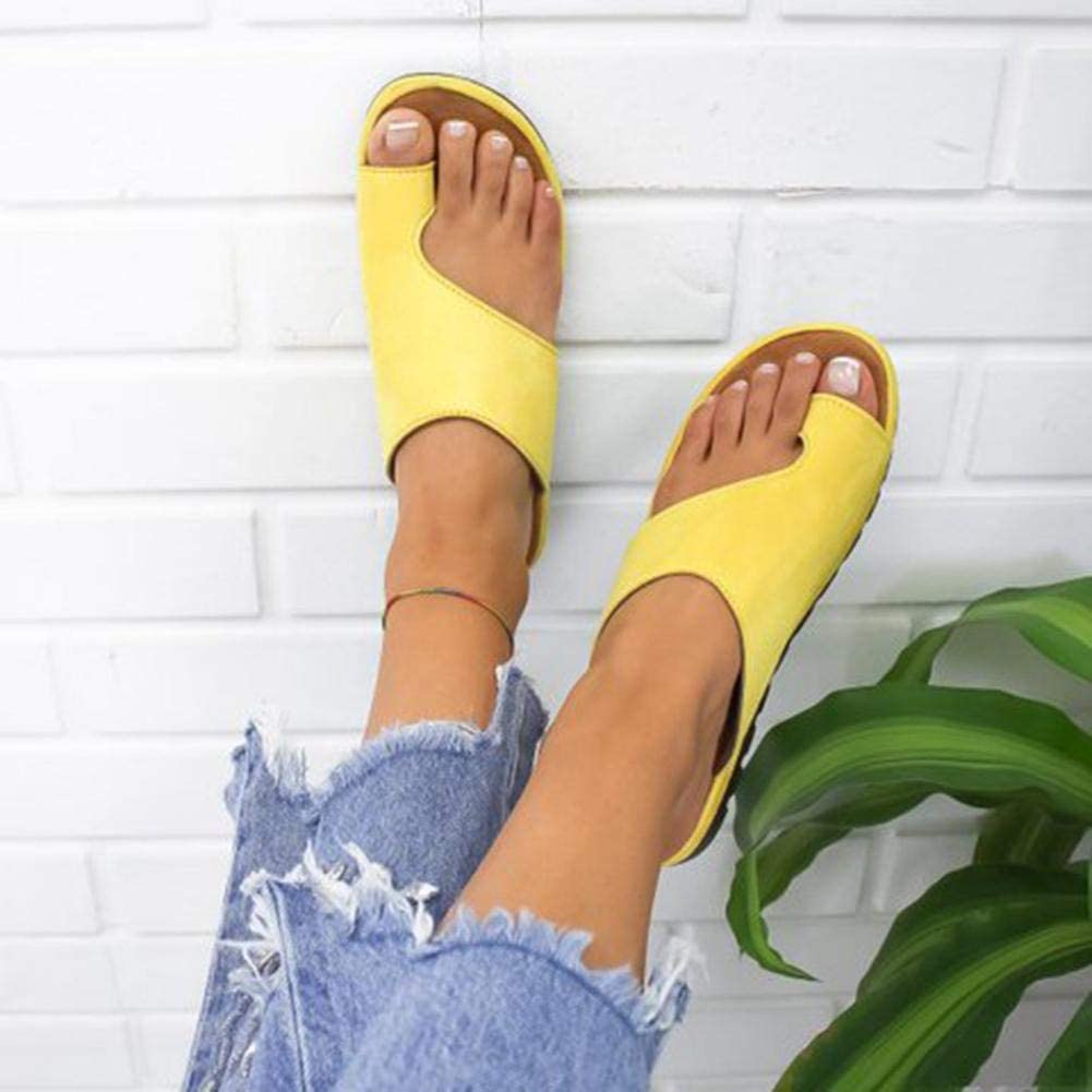 "Orthopädische Damen Sandalen in Gelb, bequem mit Hallux Valgus Funktion, stilvoll und modisch für optimalen Komfort."