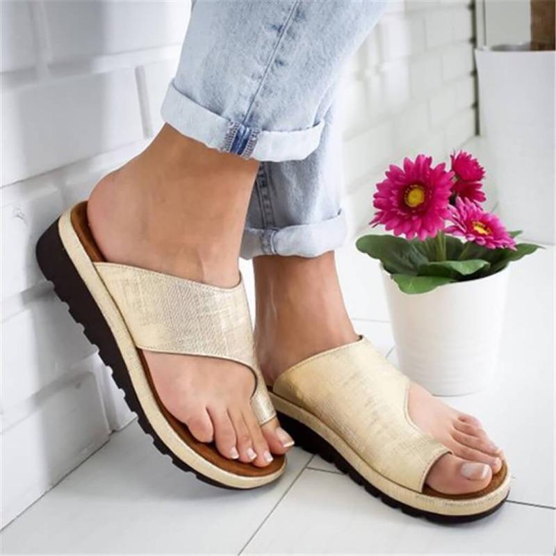 "Orthopädische Damen Sandalen in Gelb, bequem mit Hallux Valgus Funktion, stilvoll und modisch für optimalen Komfort."