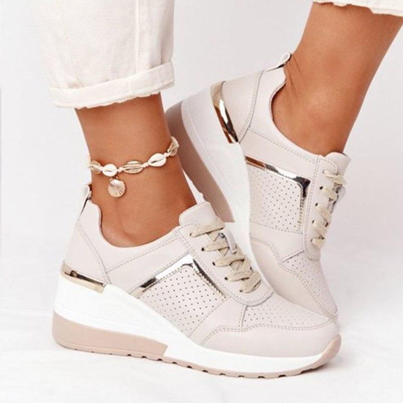 Orthopädische Damen-Sneaker in Weiß mit gepolsterter Sohle und atmungsaktivem Material für stilvollen Komfort und Unterstützu