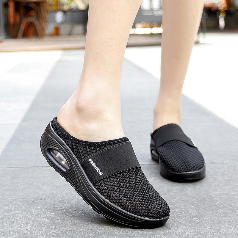 Orthopädische Damenschuhe mit Luftkissen, atmungsaktivem Mesh-Material, runder Spitze und rutschfester Sohle in verschiedenen