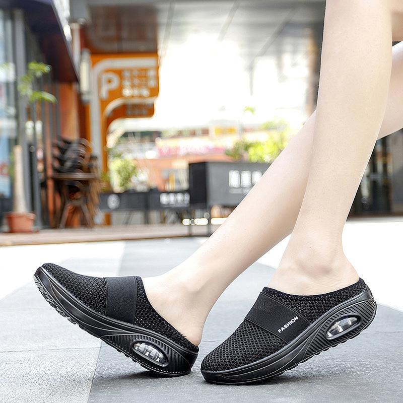 Orthopädische Damenschuhe mit Luftkissen, atmungsaktivem Mesh-Material, runder Spitze und rutschfester Sohle in verschiedenen