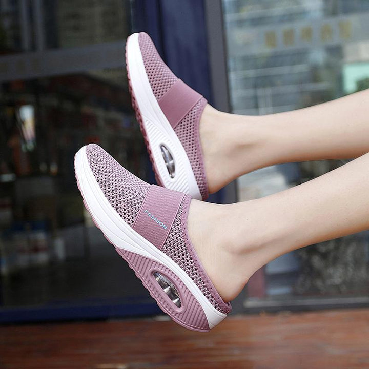 Orthopädische Damenschuhe mit Luftkissen, atmungsaktivem Mesh-Material, runder Spitze und rutschfester Sohle in verschiedenen