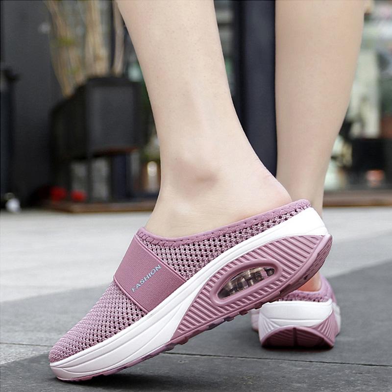Orthopädische Damenschuhe mit Luftkissen, atmungsaktivem Mesh-Material, runder Spitze und rutschfester Sohle in verschiedenen