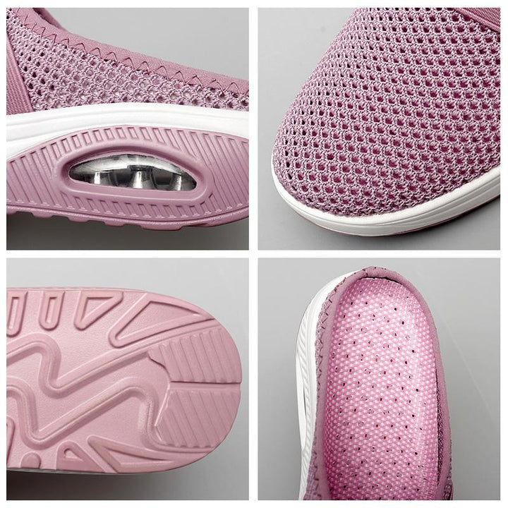 Orthopädische Damenschuhe mit Luftkissen, atmungsaktivem Mesh-Material, runder Spitze und rutschfester Sohle in verschiedenen