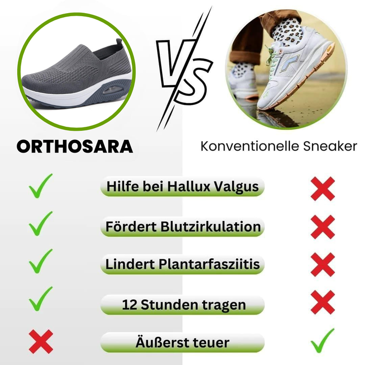 "Orthopädische Damenschuhe mit rutschfester Sohle, atmungsaktivem Material und großzügigem Zehenraum, seitlich abgebildet."