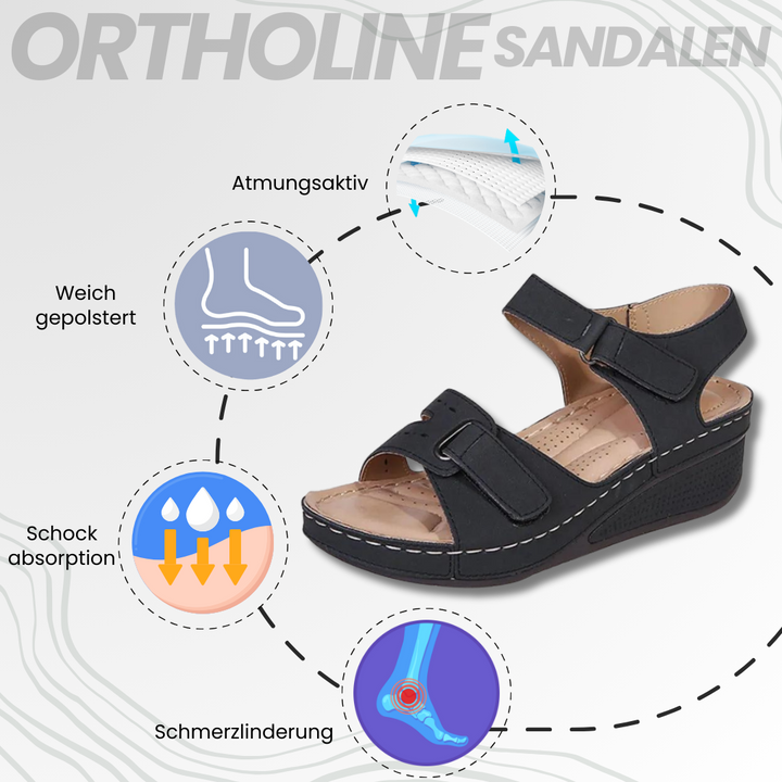 "Orthopädische Sandalen für Damen, rutschfest, bequem, in Beige, Khaki-Orange, Rot, Schwarz, Größen 36-43."