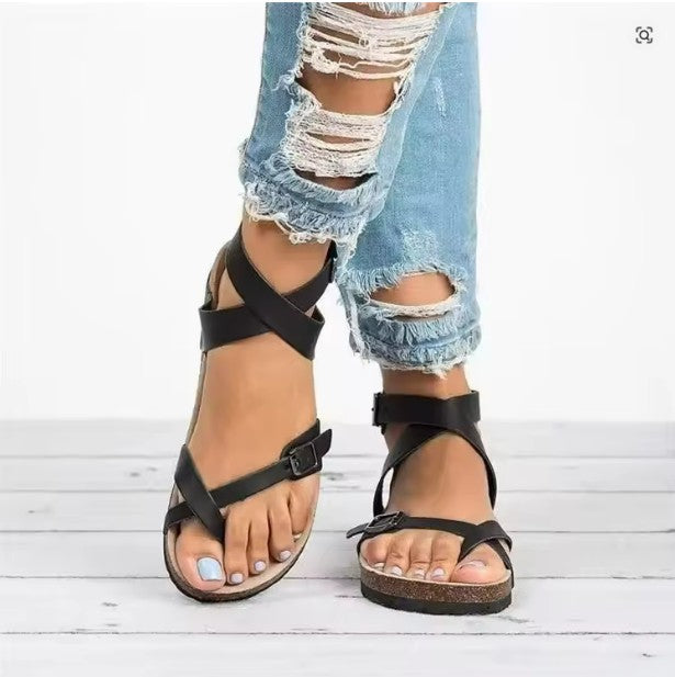 "Orthopädische Sandalen in Braun und Schwarz, verstellbare Riemen, elegantes Design, komfortabel für jeden Anlass"
