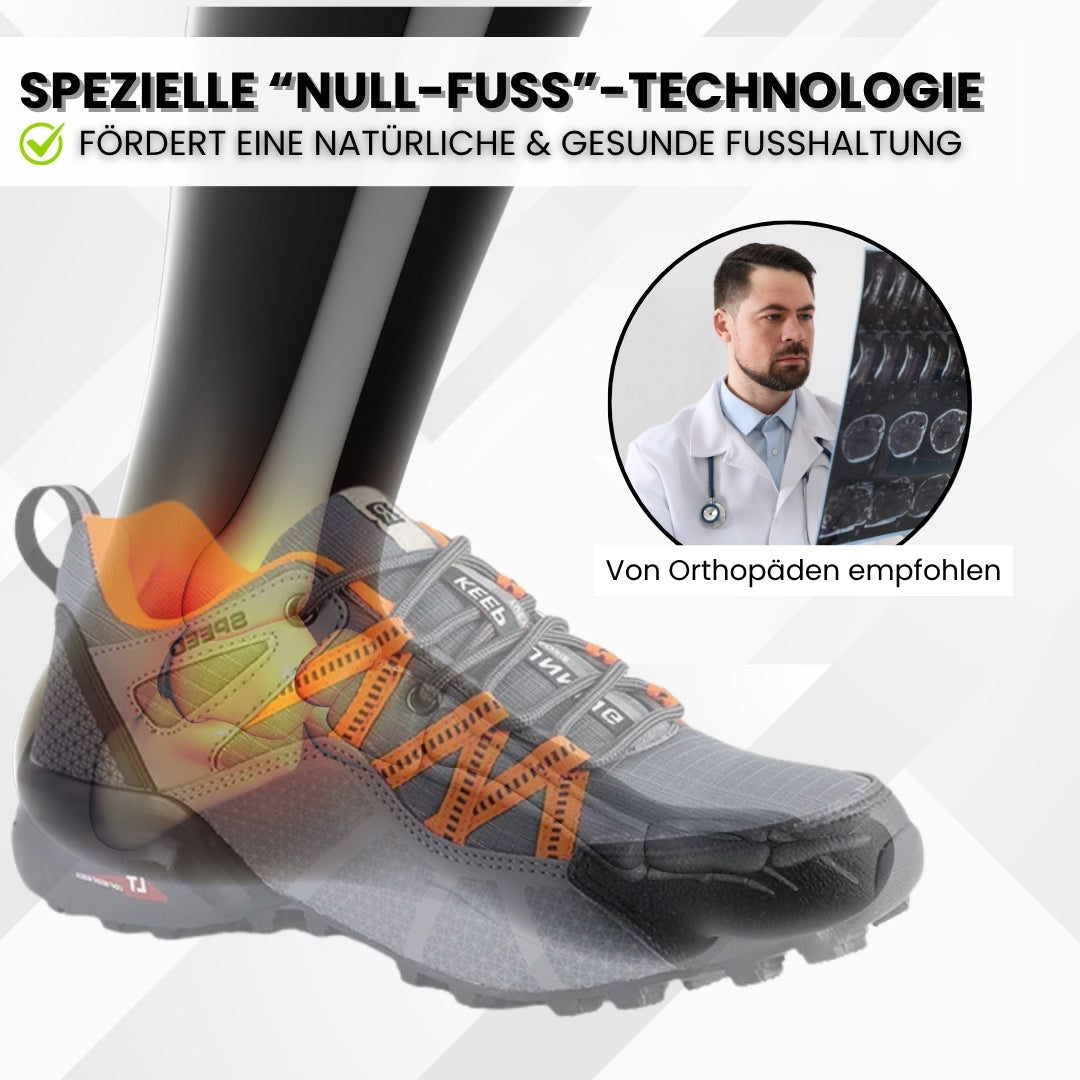 "Orthopädische Wanderschuhe, Damen, braun, atmungsaktiv, rutschfeste Sohle, für Komfort und Unterstützung im Gelände."