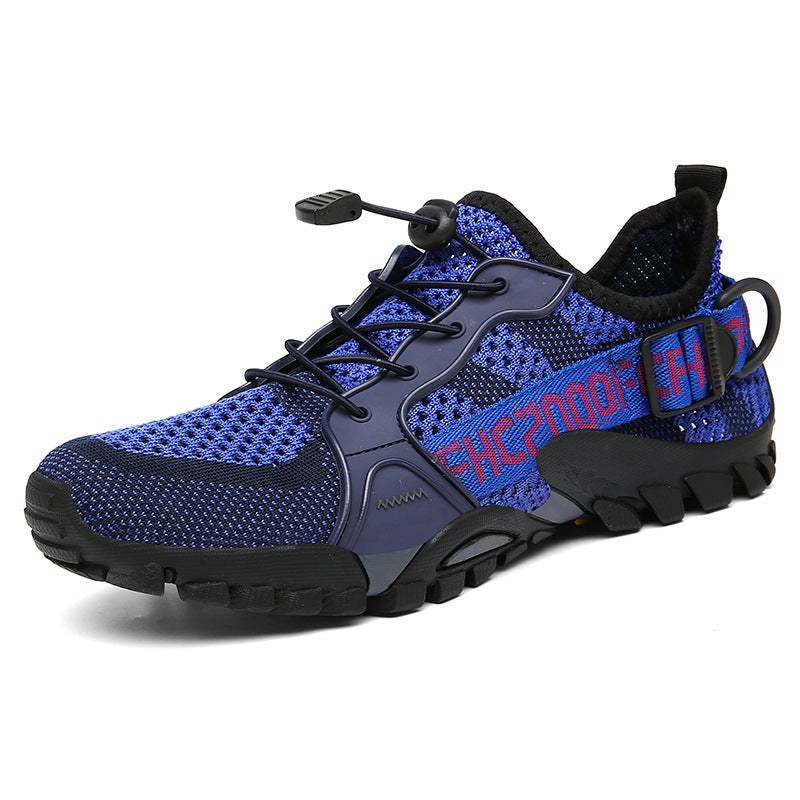 "Orthopädischer Wanderschuh Damen in Camouflage, gepolsterte Einlegesohle, rutschfeste Sohle, atmungsaktiv, seitliche Ansicht