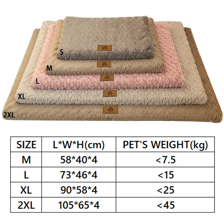 Orthopädisches Hundebett, flauschige Matte, kuscheliger Plüsch, lindert Gelenkschmerzen, perfekt für ältere Haustiere.