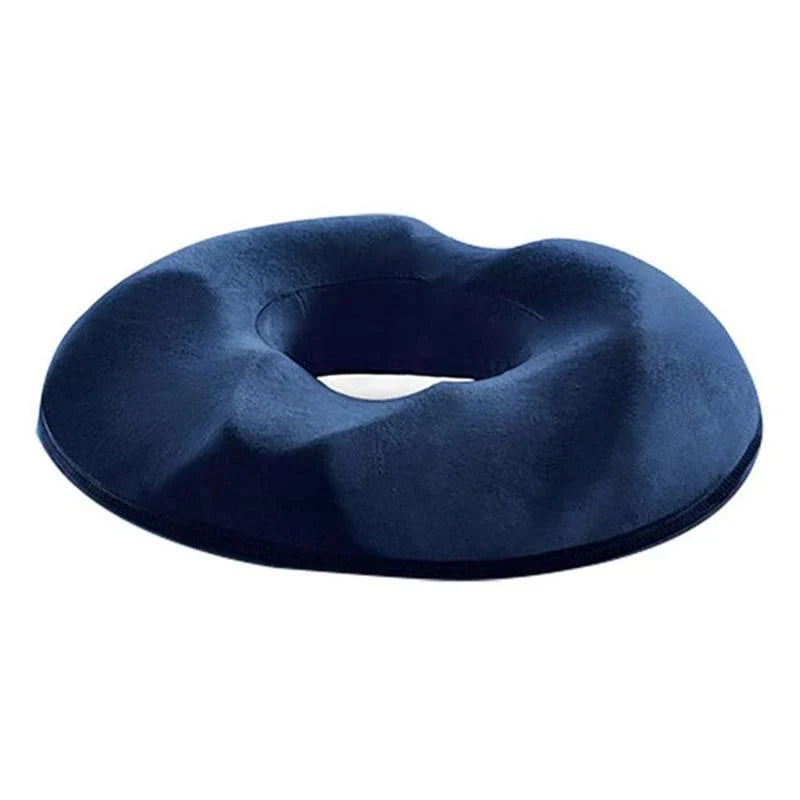 "Orthopädisches Sitzkissen, ergonomisch, dunkles Design, Memory-Schaum, ideal für Druckentlastung und Komfort im Büro"