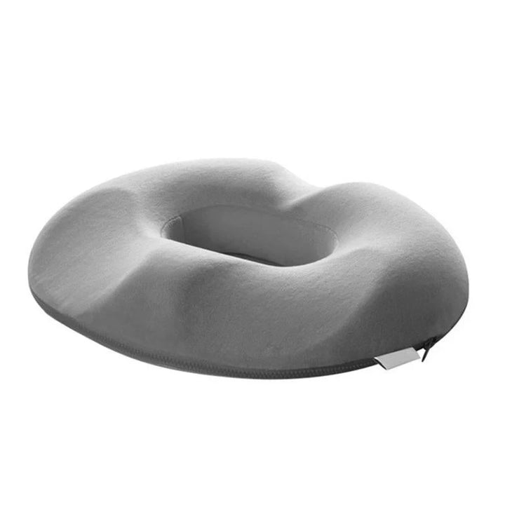 "Orthopädisches Sitzkissen, ergonomisch, dunkles Design, Memory-Schaum, ideal für Druckentlastung und Komfort im Büro"