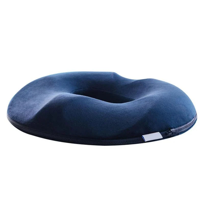 "Orthopädisches Sitzkissen, ergonomisch, dunkles Design, Memory-Schaum, ideal für Druckentlastung und Komfort im Büro"