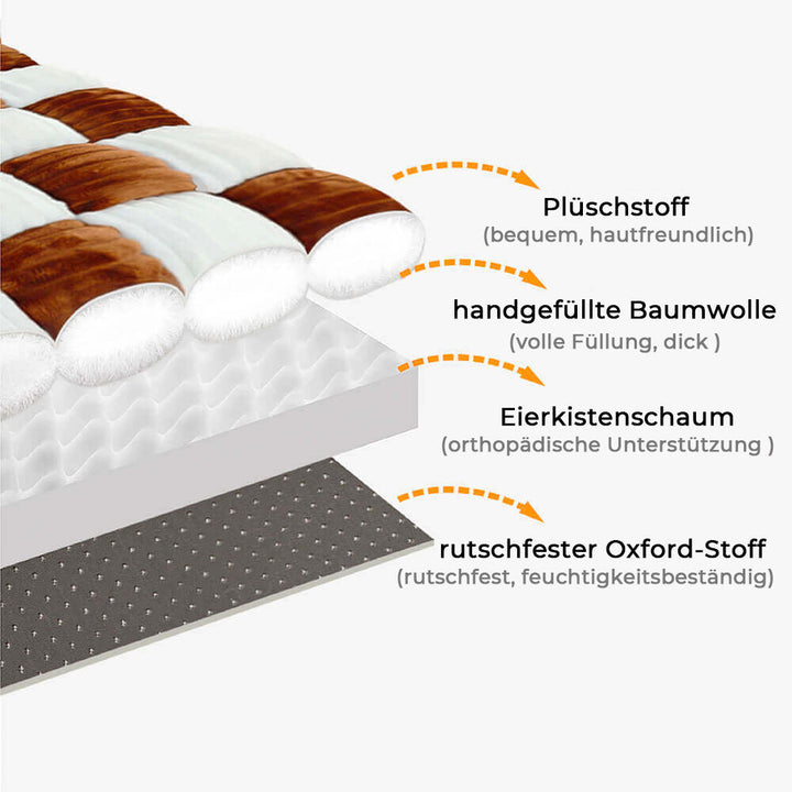 Orthopädisches XXL Hundesofa mit Schachbrettmuster, extragroß und waschbar, ideal für Komfort und Stil.