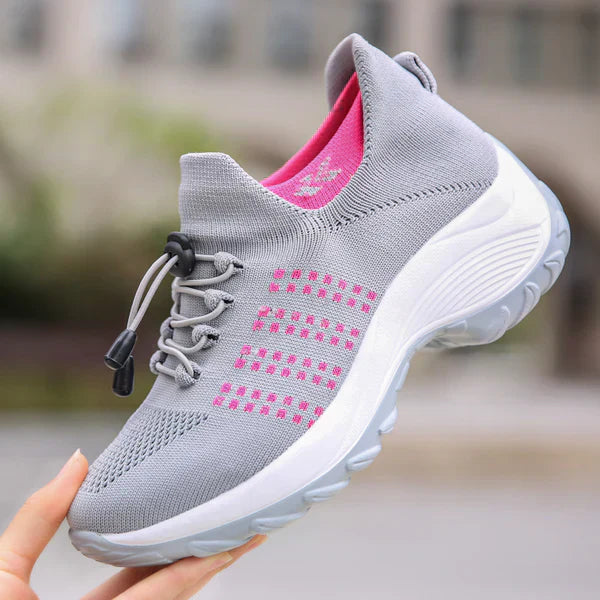 Orthoschuhe für Plantarfasziitis, elegante Damen-Fußbekleidung; stilvolles Design in Grau, bietet Komfort und Schmerzlinderun