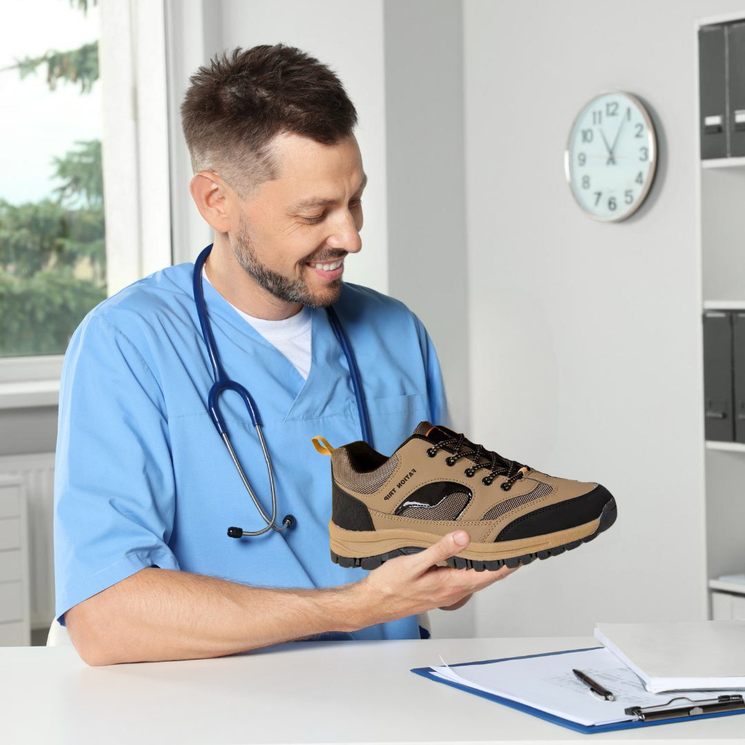 "OrthoTrip Damenschuhe, ergonomisch, atmungsaktiv, stilvolles Design, vielseitig für Alltag und Sport, breiter Zehenraum."