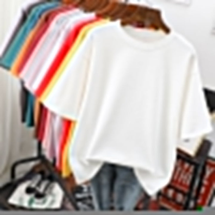 Oversized Damen Baumwoll-T-Shirt, XXL bis 4XL, lässig und atmungsaktiv, ideal für entspannte Outfits.