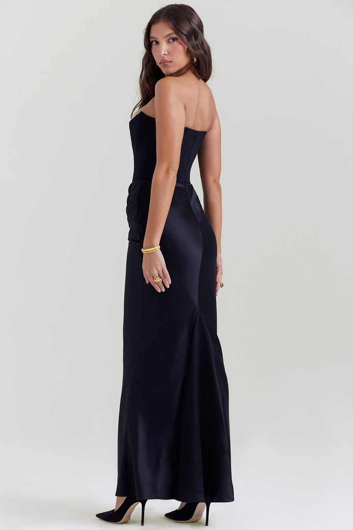 Trägerloses Korsett-Maxikleid