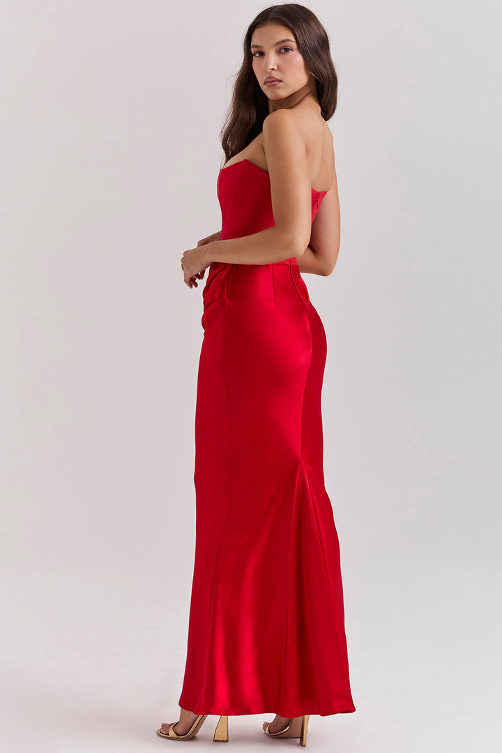 Trägerloses Korsett-Maxikleid