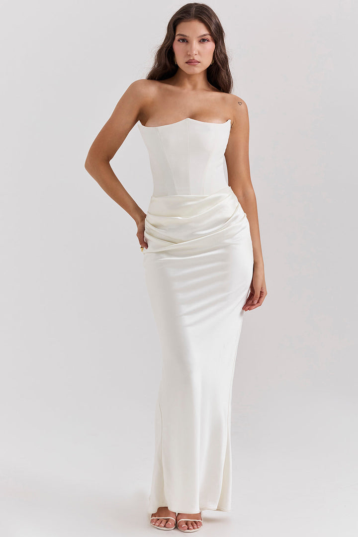 Trägerloses Korsett-Maxikleid