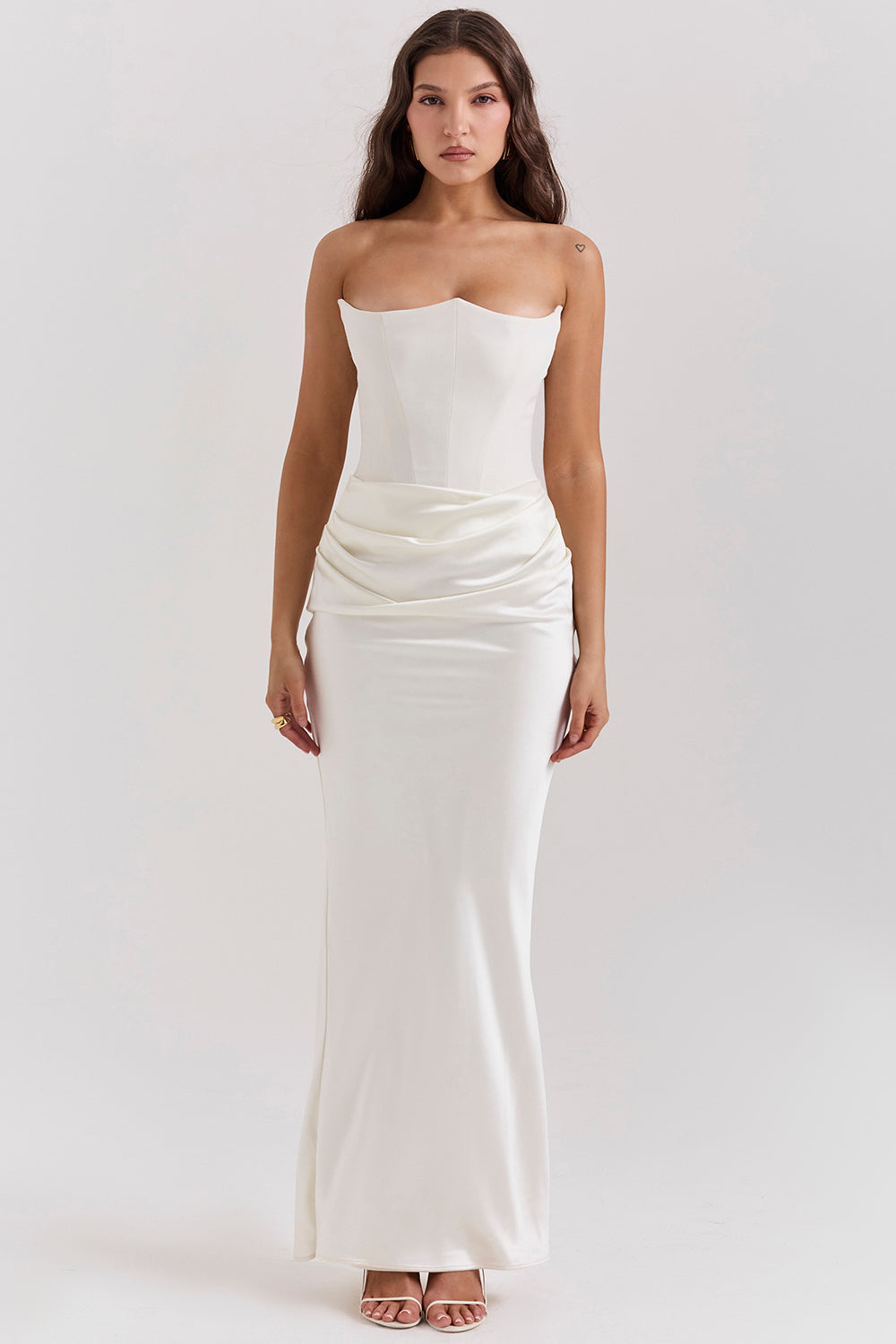 Trägerloses Korsett-Maxikleid