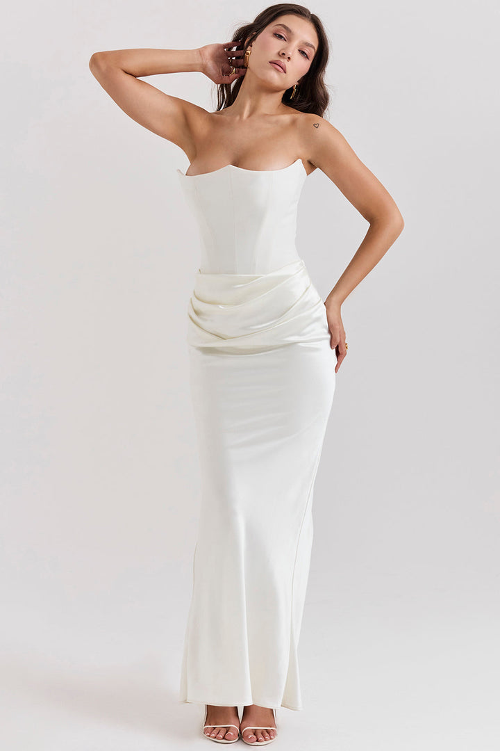 Trägerloses Korsett-Maxikleid