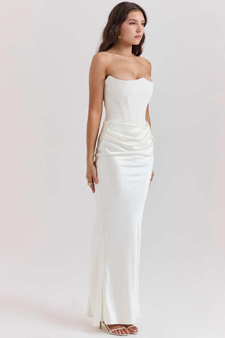 Trägerloses Korsett-Maxikleid