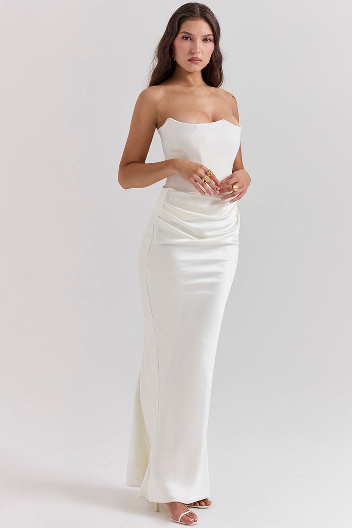 Trägerloses Korsett-Maxikleid