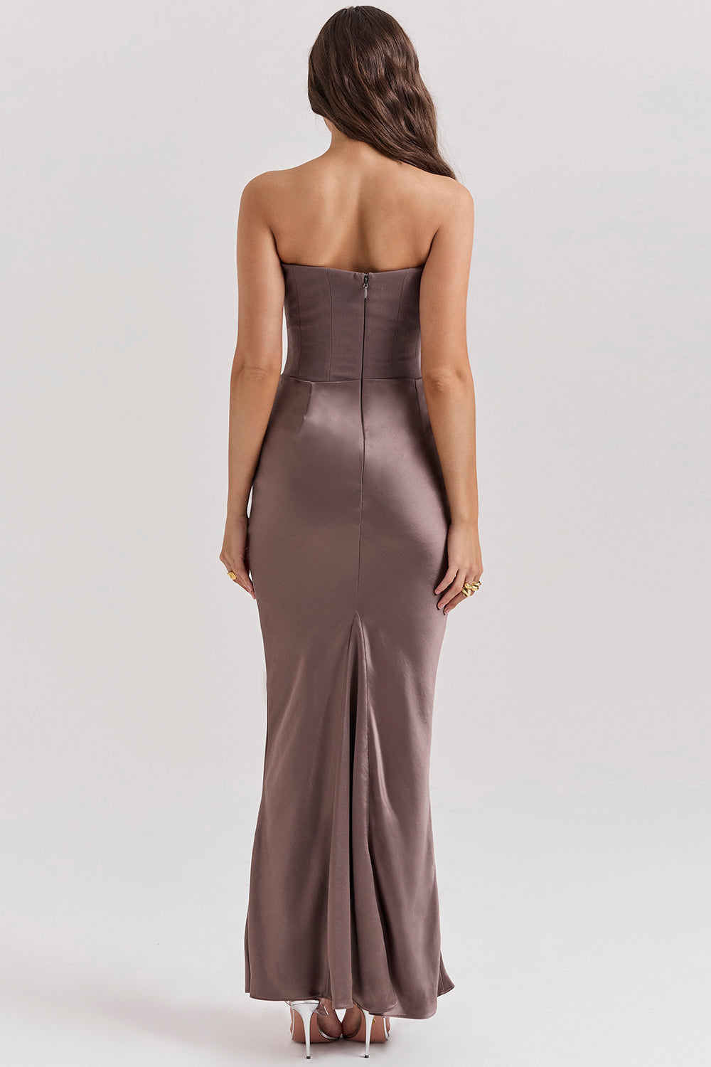 Trägerloses Korsett-Maxikleid