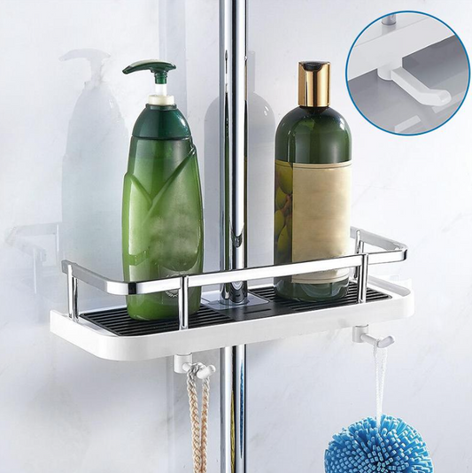 Platzsparendes, modernes Duschregal im Badezimmer; mit Shampoo, Duschgel; elegantes, wasserabweisendes Design; leicht montier