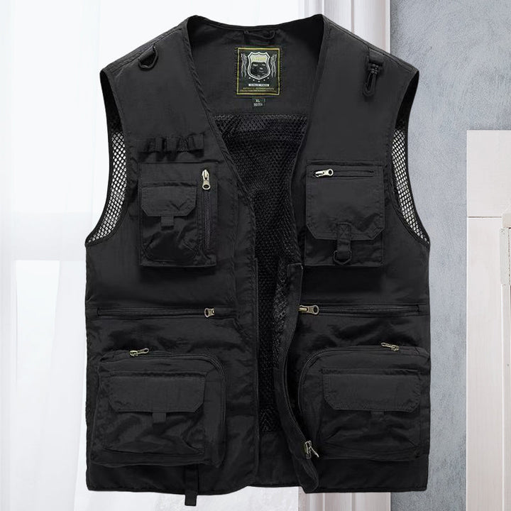 "Praktische Sommerweste mit vielen Taschen, atmungsaktiv für Damen, ideal für Outdoor, in Khaki erhältlich."