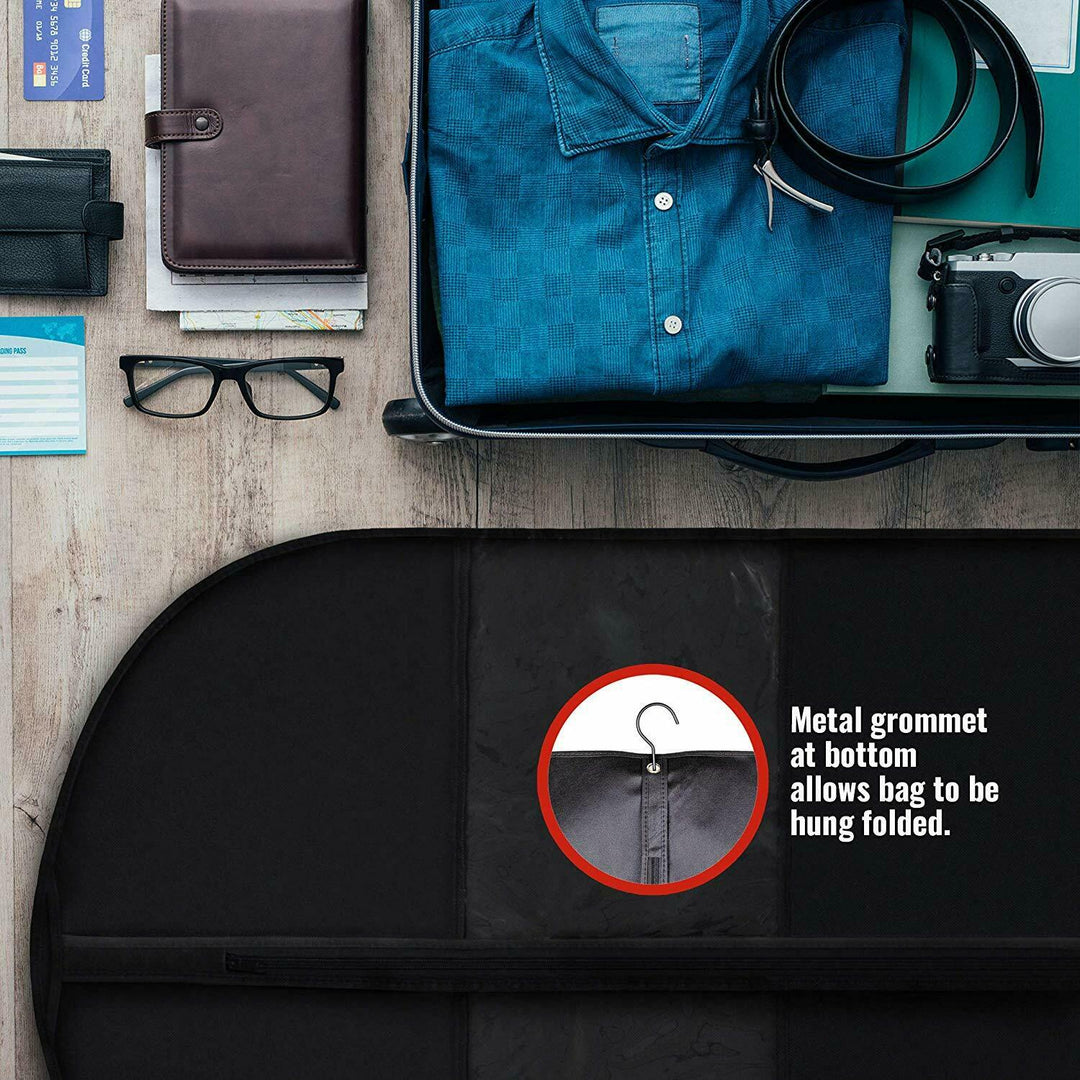 "Premium Kleidersäcke aus Vlies, wasserdicht, mit transparentem Sichtfenster für übersichtliche Aufbewahrung."