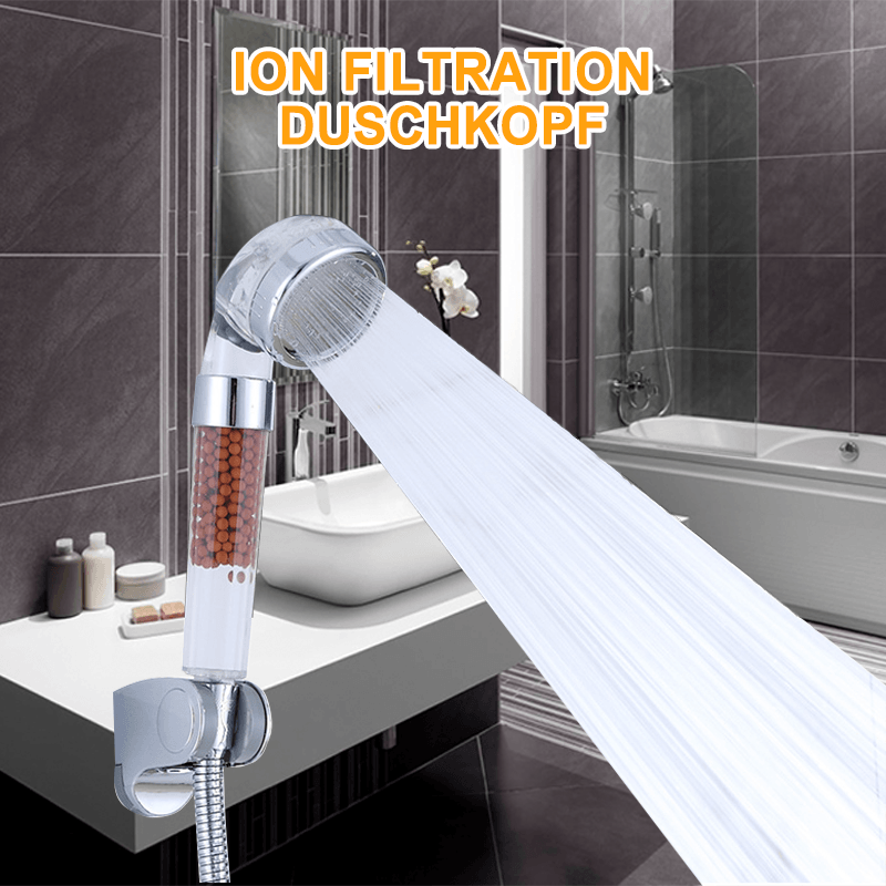 Premiun Duschkopf mit Ionenfilter, Wassersparend, elegantes Design, verbesserte Hautpflege und hohem Wasserdruck.