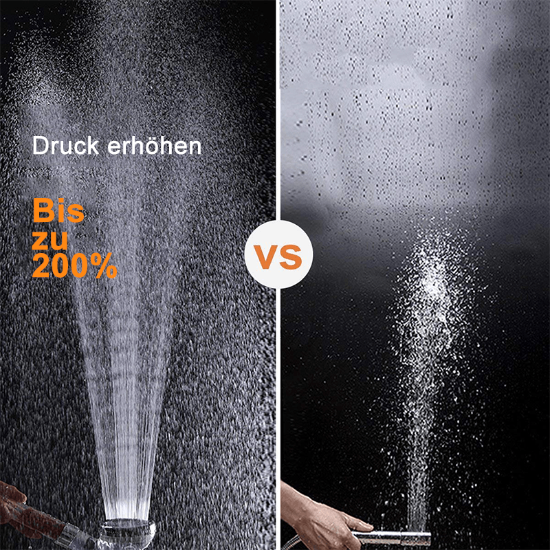 Premiun Duschkopf mit Ionenfilter, Wassersparend, elegantes Design, verbesserte Hautpflege und hohem Wasserdruck.