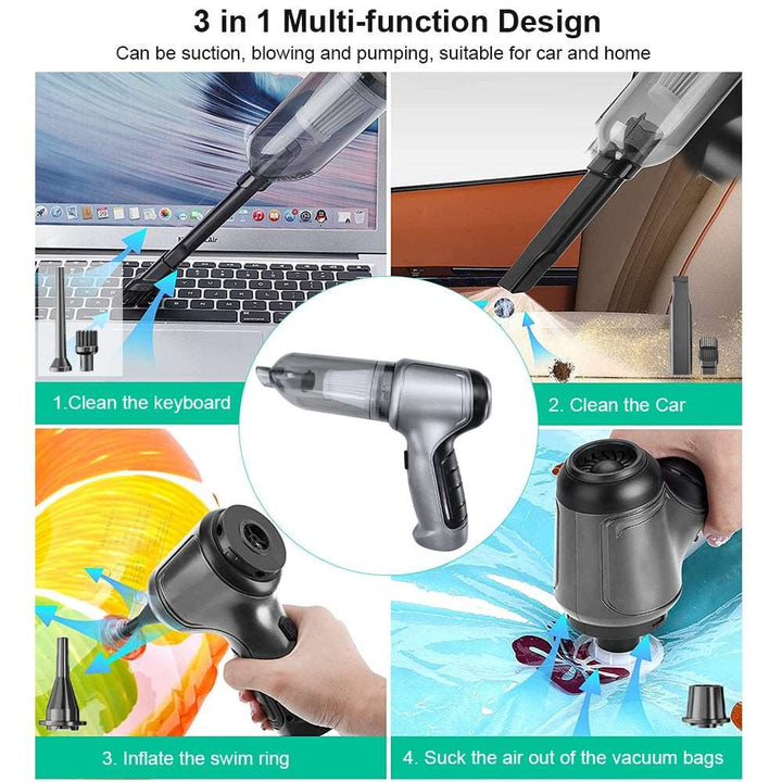 "Professioneller Autostaubsauger 95000PA mit ergonomischem Design, dualen Saugmodi und USB-Ladefunktion"