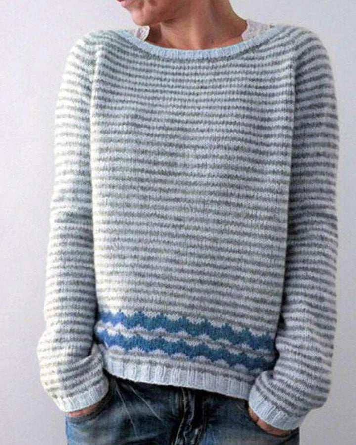"Retro Damenpullover, zeitloser Stil, weich, elegant, in Beige, mit Vintage-Design, ideal für den Alltag und besondere Anläss