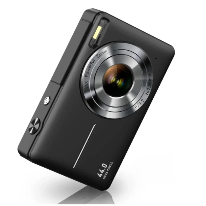 Retro Digitalkamera mit modernen Funktionen, kompakt und leicht, bietet 1080p Videoqualität und hochauflösende Fotos.