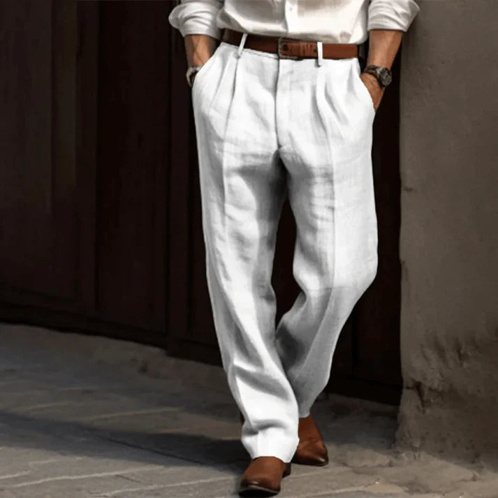 Retro Herren Hose mit Nadelstreifen, elegante Passform, atmungsaktives Material; perfekt für Büro- und formelle Anlässe.