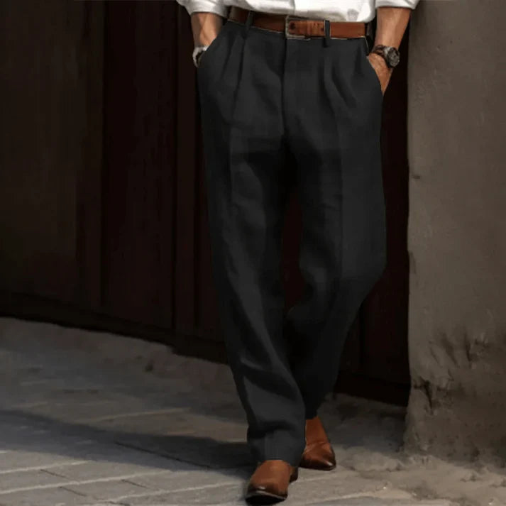 Retro Herren Hose mit Nadelstreifen, elegante Passform, atmungsaktives Material; perfekt für Büro- und formelle Anlässe.