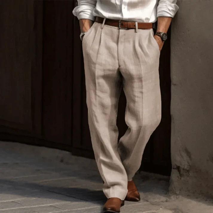Retro Herren Hose mit Nadelstreifen, elegante Passform, atmungsaktives Material; perfekt für Büro- und formelle Anlässe.